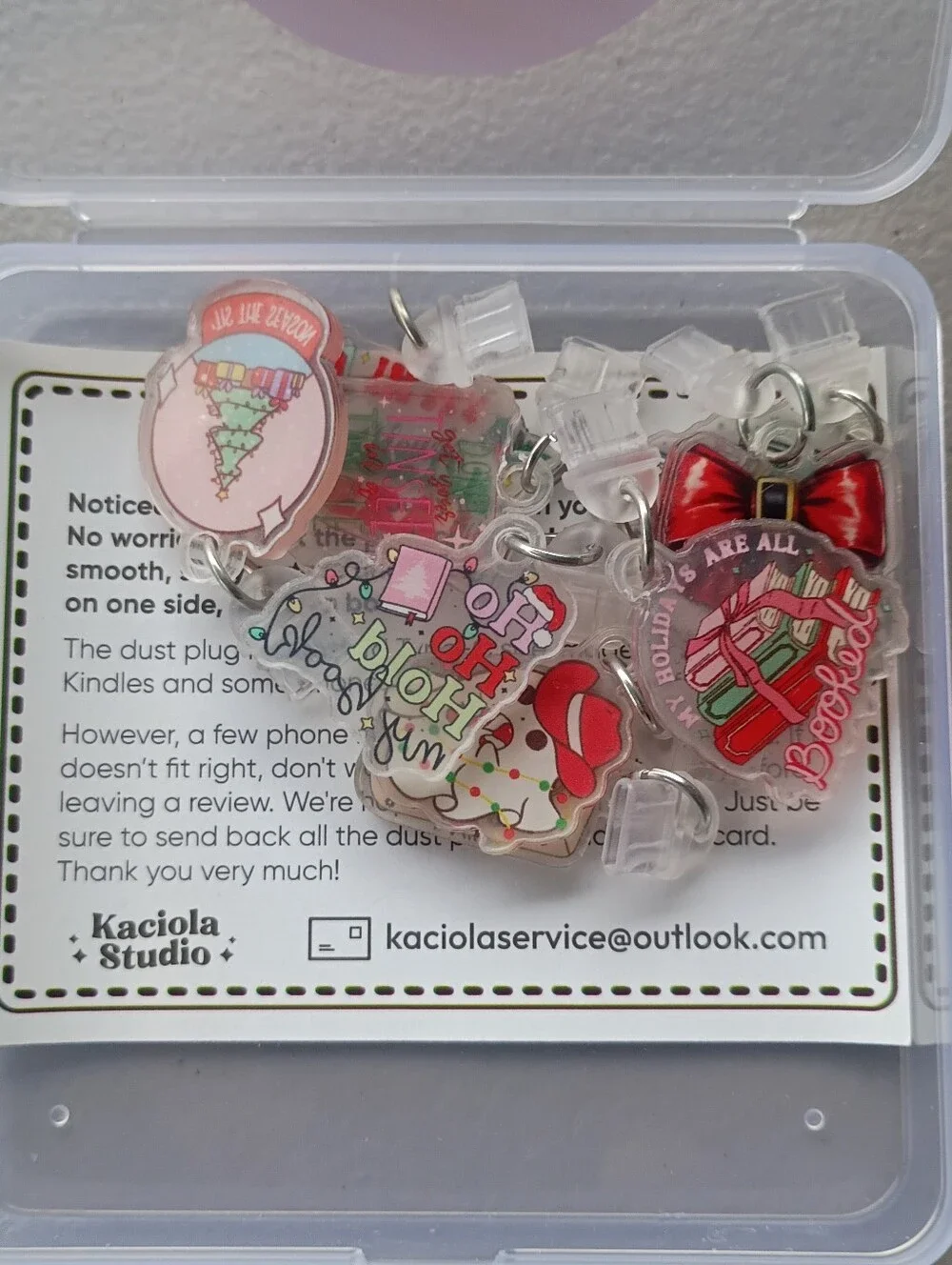 🌻 9 Piece Christmas Holiday Acrylic Phone Charms